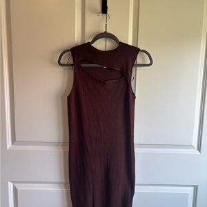 Pink Rose Brown Dress